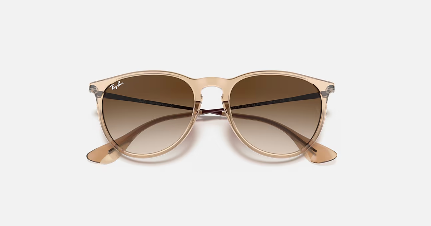 RB4171 Erika 651413 Polished Transparent Brown w/ Brown Gradient 54-18