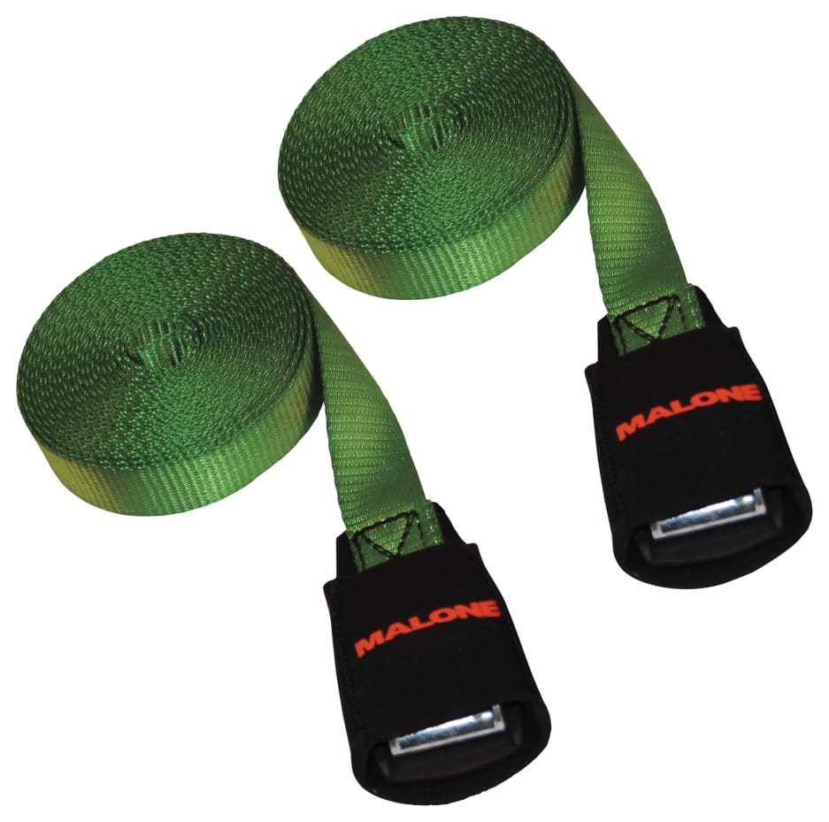15 Foot Load Strap, GREEN Single (with foam buckle sleeve)