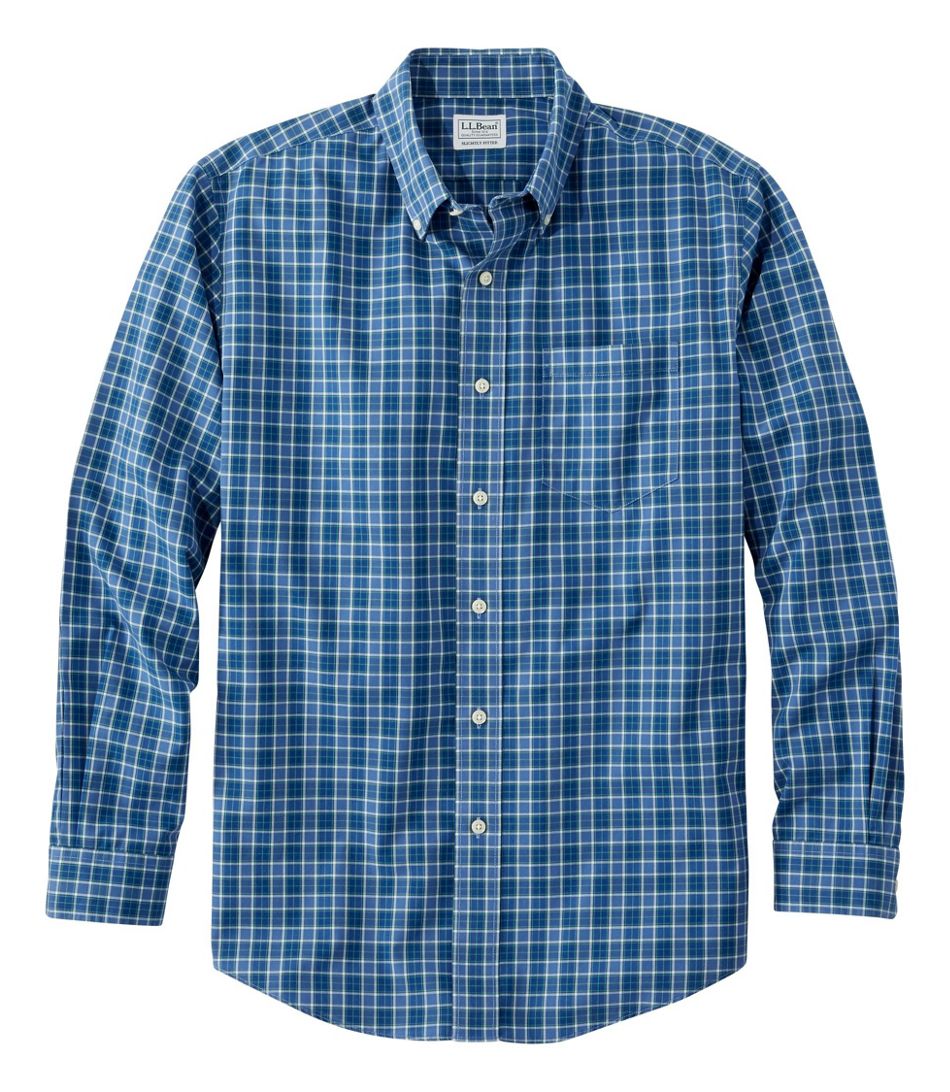 Wrinkle-Free Kennebunk Shirt Long Sleeve Slightly Fitted Check Men's Regular