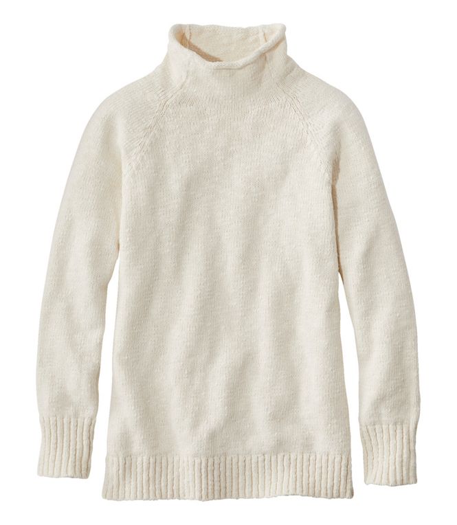 Cotton Ragg Sweaters Funnel Neck Pull Over Women's Regular