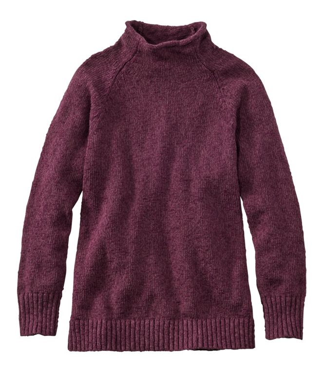 Cotton Ragg Sweaters Funnel Neck Pull Over Women's Regular