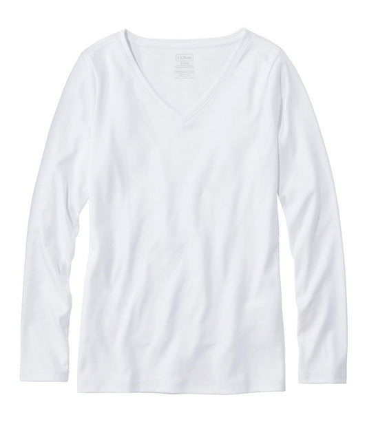 Pima Shaped V-Neck Tee Long Sleeve Women's Regular