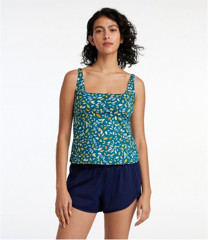 New Currents Swimwear Squareneck Tankini Print Women's Regular