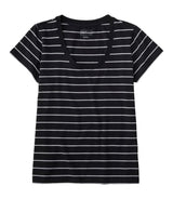 Soft Stretch Supima Tee Scoopneck Short Sleeve Stripe Women's Regular