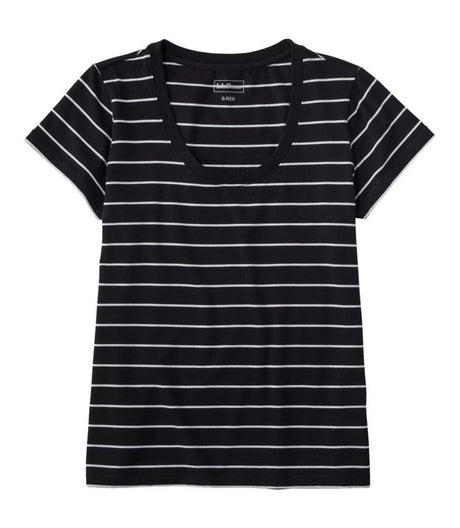 Soft Stretch Supima Tee Scoopneck Short Sleeve Stripe Women's Regular