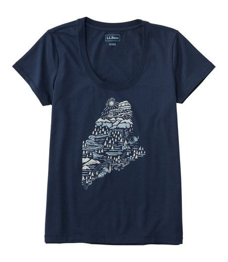Soft Stretch Supima Tee Scoopneck Short Sleeve Graphic Women's Regular