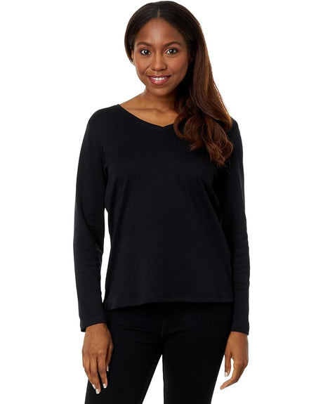 Pima Shaped V-Neck Tee Long Sleeve Women's Regular