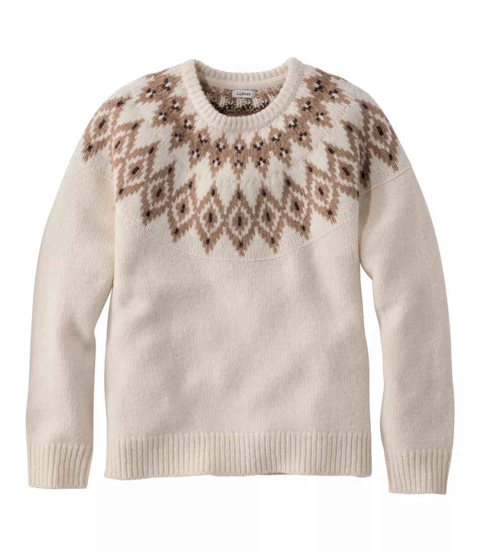 Bean's Classic Ragg Wool Crewneck Fair Isle Sweater Women's Regular