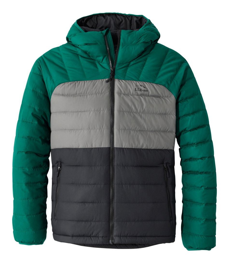 Bean's Down Hooded Jacket Colorblock Men's Regular