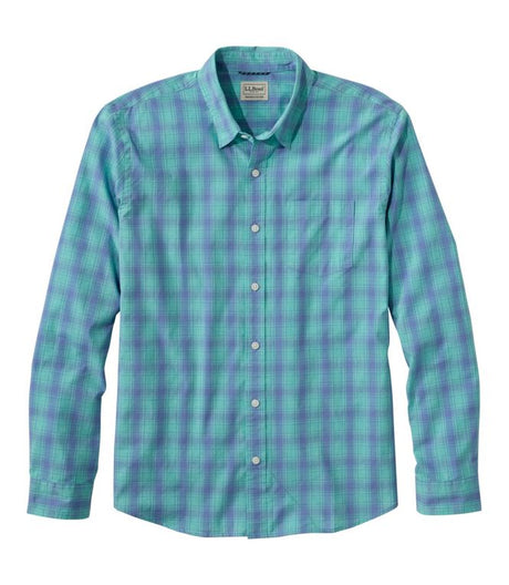 Comfort Stretch Performance Shirt Long Sleeve Slightly Fitted Plaid Men's Regular