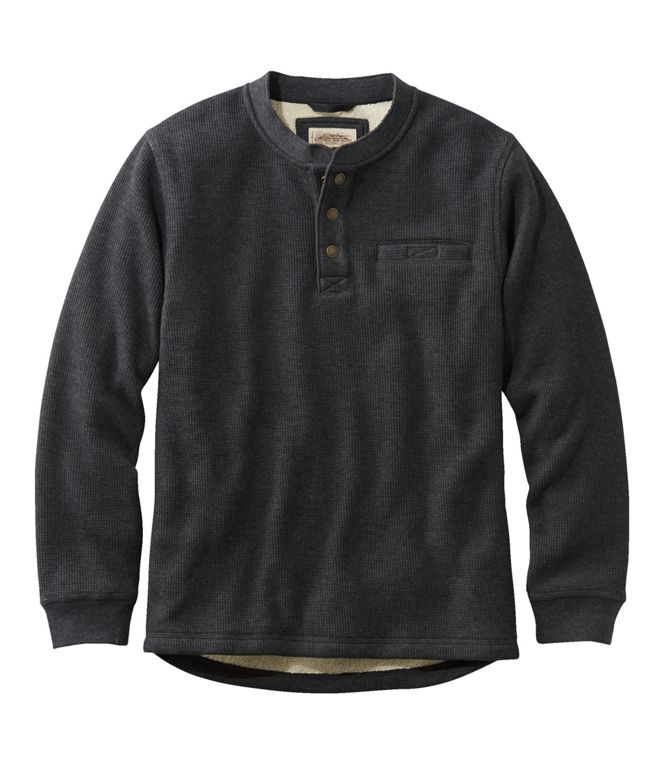 Katahdin Iron Works Bonded Waffle Fleece Henley Slightly Fitted Men's Regular