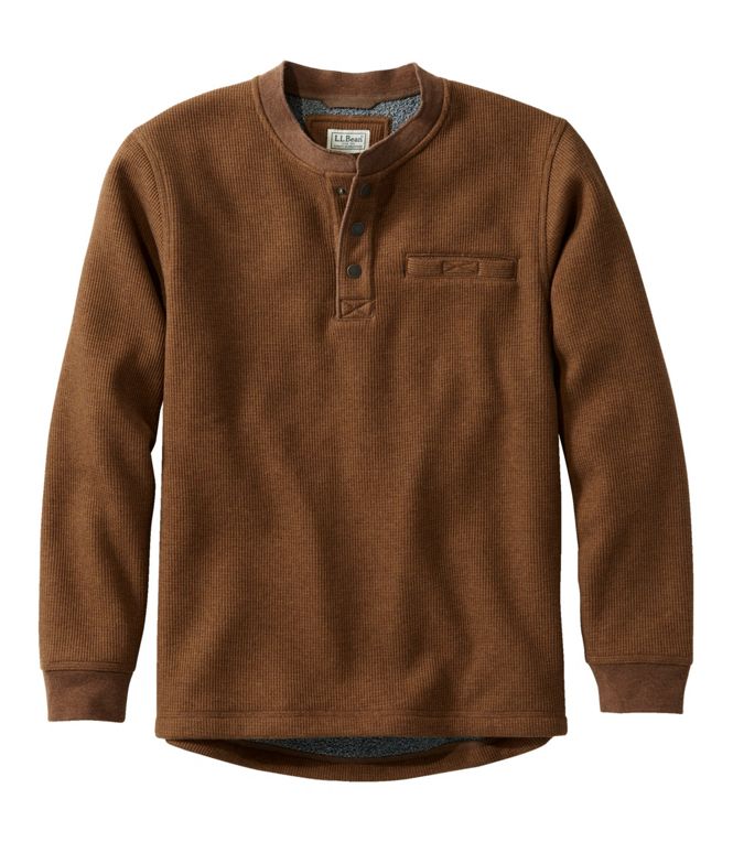 Katahdin Iron Works Bonded Waffle Fleece Henley Slightly Fitted Men's Regular