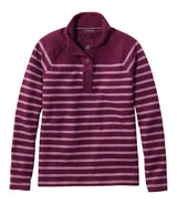 Peaks Island Button Mockneck Stripe Women's Regular