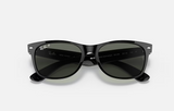 RB2132 New Wayfarer 901/58 Polished Black/Polarized Green Classic 55-18