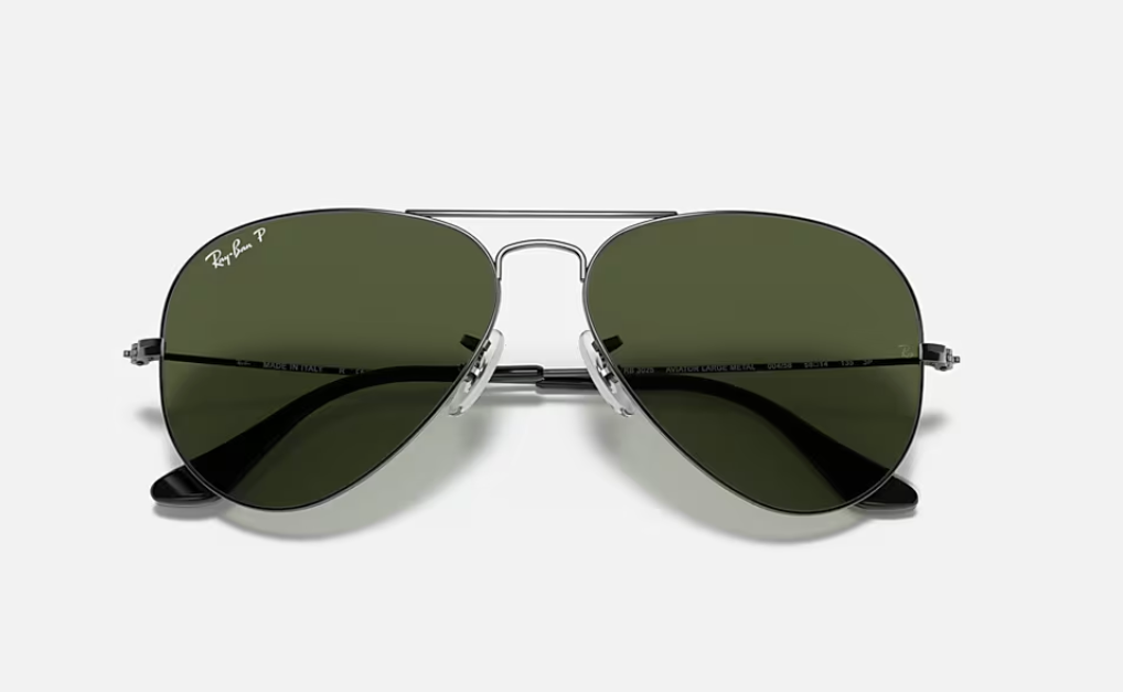 RB3025 Aviator Large Metal W0879 Polished Gunmetal w/ G-15 Green 58-14