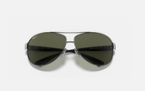 RB3386 004/9A Polished Gunmetal; Black/Polarized Green Classic 63-13