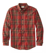 Scotch Plaid Flannel Shirt Button Down Slightly Fitted Men's Regular