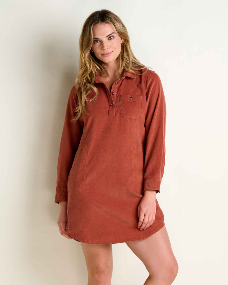 Scouter Cord Popover Long Sleeve Dress