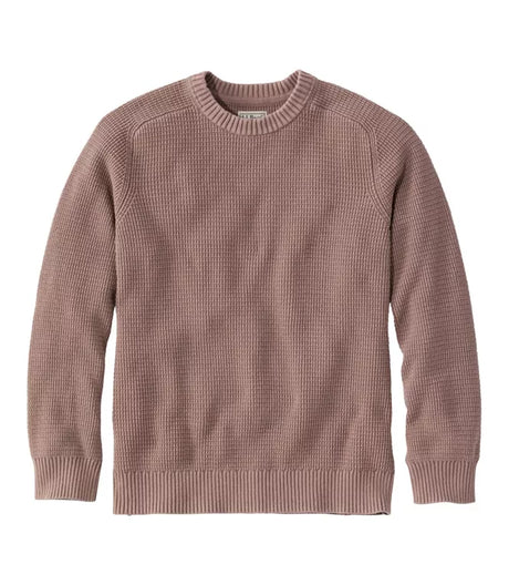 Sunwashed Textured Cotton Sweater Crewneck Men's Regular