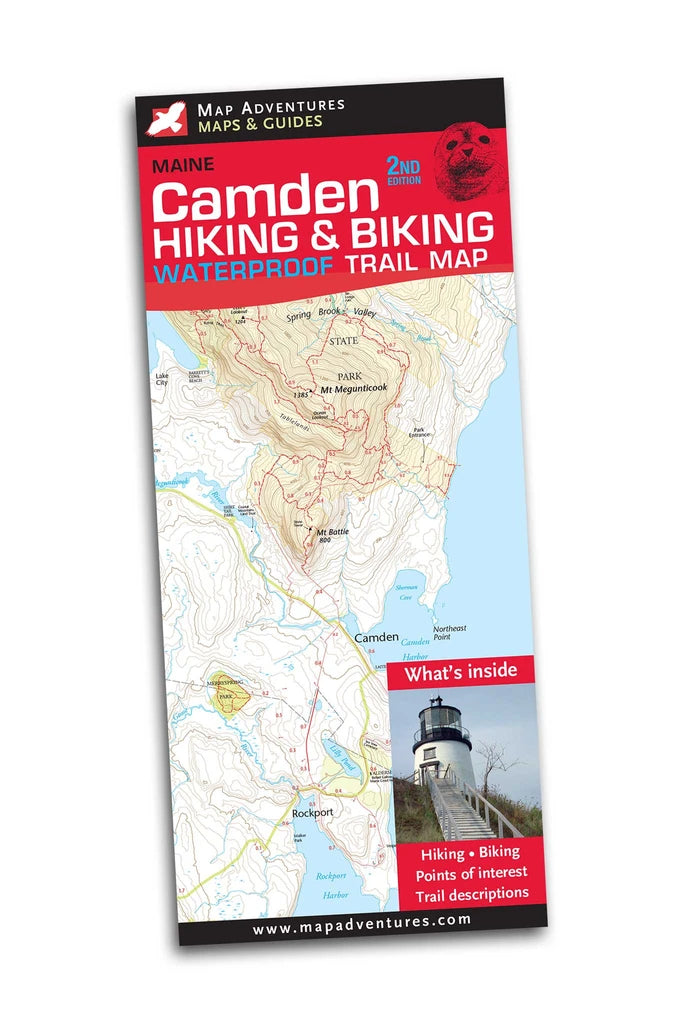 Camden Hills Hiking & Biking Waterproof Trail Map