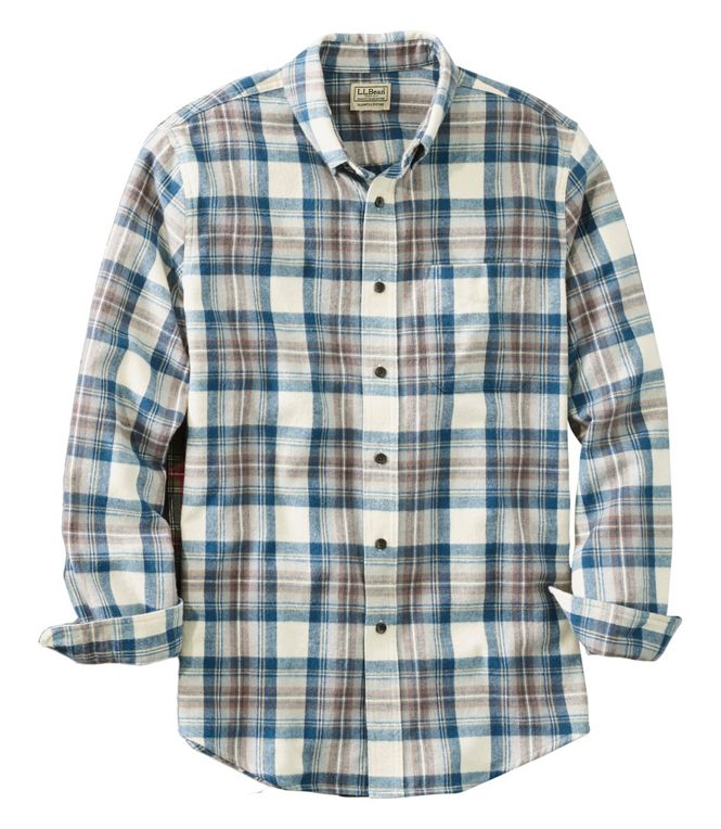 Scotch Plaid Flannel Shirt Button Down Slightly Fitted Men's Regular